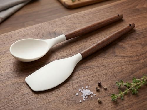 Alternative view of Mutfak Gurmesi - 2’li Premium Silikon ve Akasya Ahşap Mutfak Gereçleri Seti | Dayanıklı Spatula ve Servis Kaşığı | Yapışmaz Yüzey Dostu, Ergonomik ve Şık Tasarım