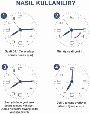 Alternative view of Eğitici Çocuk Alarm Saati | Renkli Öğretici Saat 12/24 Sistem Sessiz Mekanizma Kolay Okuma