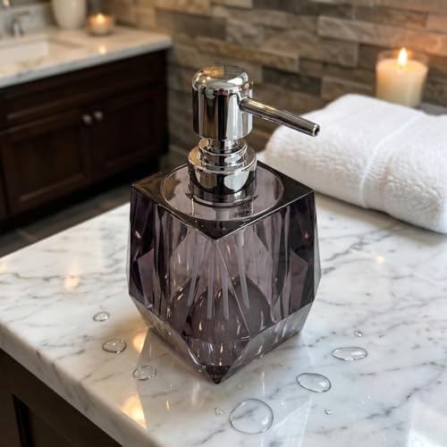 1 Adet Akrilik Sıvı Sabunluk Seti (200 ml) - 2 Farklı Renkli Kırılmaz Şeffaf Banyo ve Mutfak Düzenleyici Şık Losyon ve Sabun Pompası Organizer (Asorti)