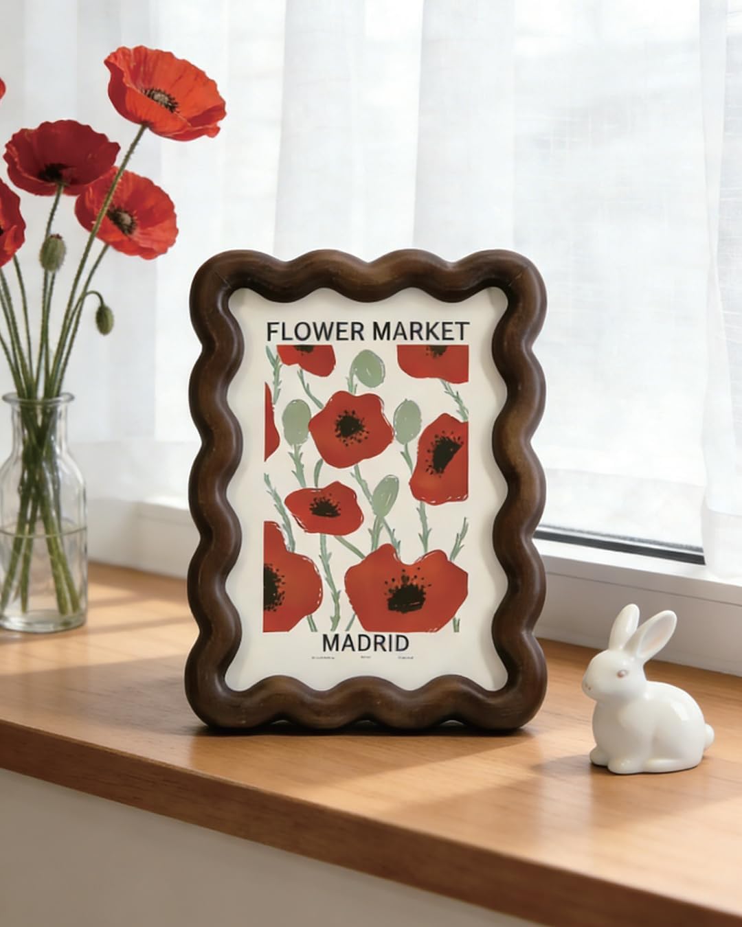 Alternative view of Dekoratif Fotoğraf Çerçevesi Koleksiyonu - Doğal Ahşap ve Metal Seçenekli, Modern Masaüstü ve Duvar Çerçevesi (Wavy 13X18 CM)