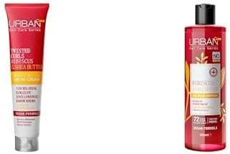 Seti | Twisted Curls Hibiscus & Shea Butter Kıvırcık ve Dalgalı Saçlara Özel Durulanmayan Bakım Kremi 175 ml x1 + Hibiscus & Shea Butter Bukle Belirginleştirici 350 Mililitre x1
