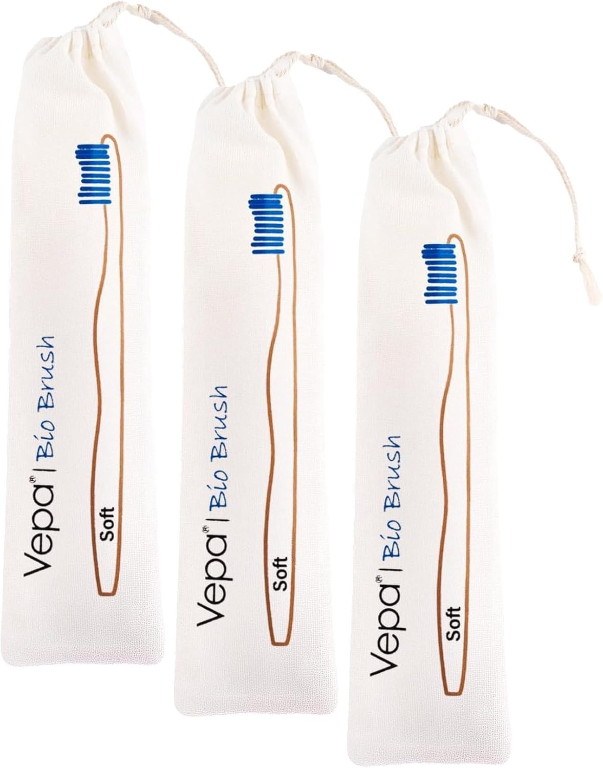 Alternative view of Vepa Bio Ahşap Diş Fırçası Bez Ambalaj (3 paketi)