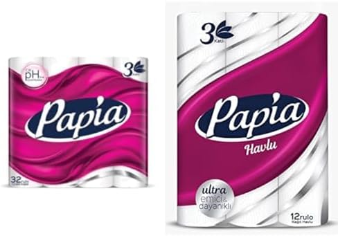 Papia Seti | 3 Katlı 32'lı x1 + 3 Katlı Ultra Emici & Dayanıklı 12'li x1