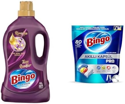 Bingo Seti | Keratin Tüm Renkler Svı Deterjan 4 L x1 + Akıllı Kapsül Pro 80'li x1