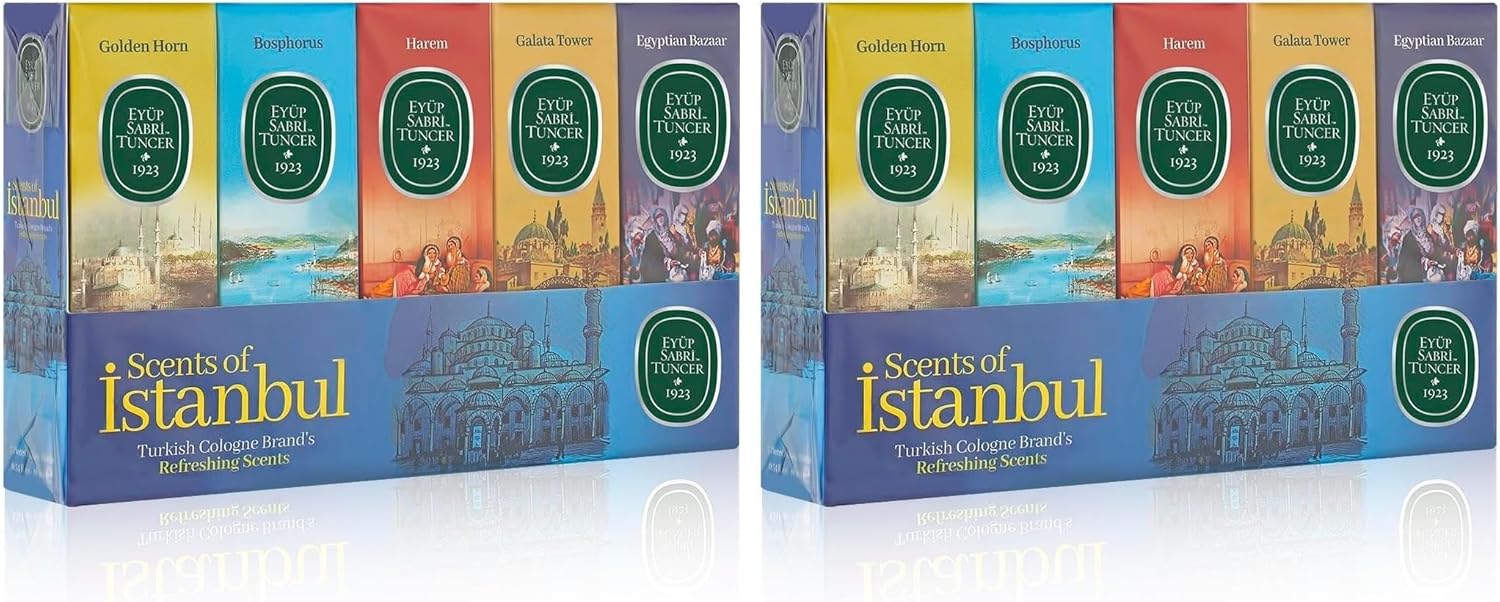 16 ml Silindir Cam Şişe Kolonya 5'li Set - Scents Of Istanbul (2 paketi)