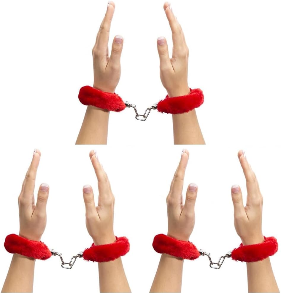 Do it - Tüylü Kelepçe, Fantezi Kelepçesi, Metal Anahtarlı Kelepçe (3 paketi)