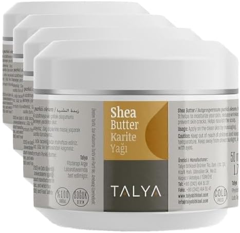 Shea Butter (Karite Yağı), Soğuk Sıkım,%100 Saf Ve Doğal, 50 ml (4 paketi)