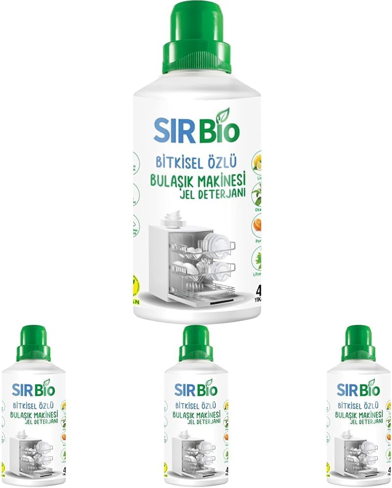 Sır Bio Bitkisel Özlü Bulaşık Makinesi Jel Deterjanı 1000 ML (4 paketi)
