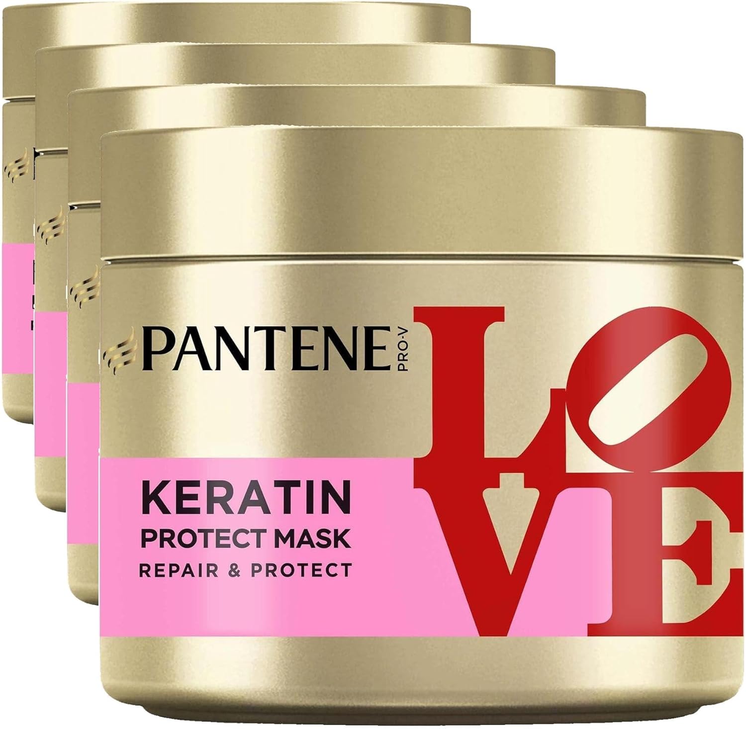 Pantene LOVE Edition Pro-V Keratin Koruması Saç Bakım Maskesi 300 Mililitre (4 paketi)