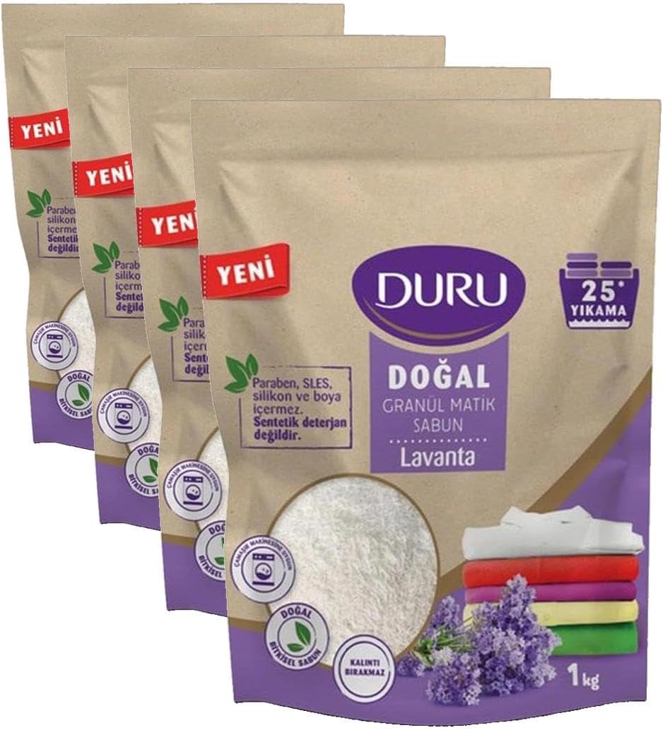 DURU Granül Sabun Lavanta, 1 Kilogram (4 paketi)