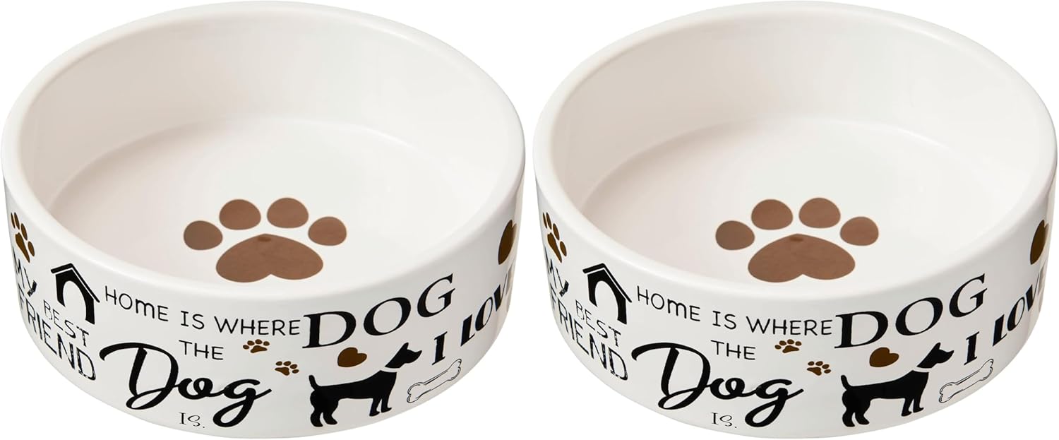 SPOT I Dogs Tabağı - Yuvarlak Seramik Yemek/Evcil Hayvanlar için Yüksek Duvarlı Su Kasesi, Bulaşık Makinesinde Yıkanabilir, Küçük Köpekler, Kediler, Sürüngenler, Büyük Kuşlar, 12,7 cm, 1,75