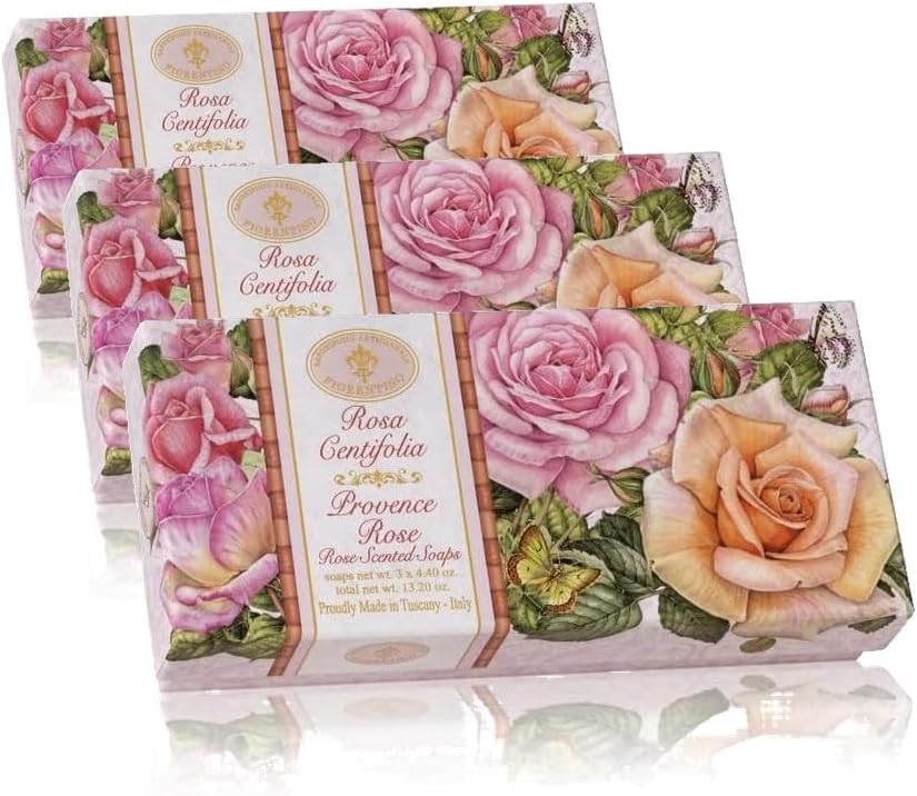 Saponificio Artigianale Fiorentino Sabun 3x125 Gr - Rose (3 paketi)