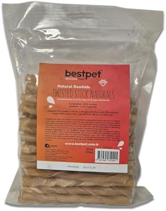 Alternative view of Bestpet Twisted Stick Naturals,%100 Doğal Deri Köpek Ödül Çubuğu 350 gr (2 paketi)