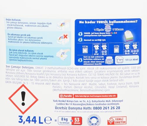 Alternative view of Tursil Komple Çözüm Leylak Bahçesi 53 Yıkama Sıvı Çamaşır Deterjanı Ekonomik Boy 1 x 3440 ml (3 paketi)