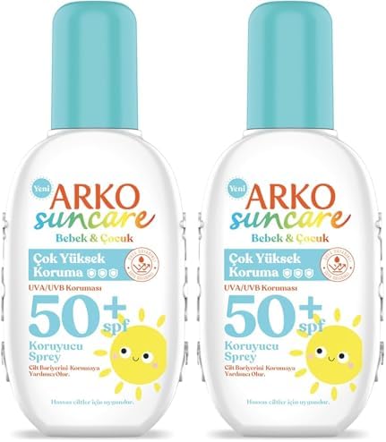 ARKO SUNCARE Sprey Süt Güneş Kremi, Spf 50+, 200 Mililitre (2 paketi)