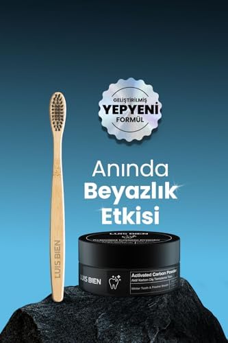 Luis Bien Aktif Karbon Diş Temizleme Tozu 50 gr ve Bambu Diş Fırçası Set (2 paketi)