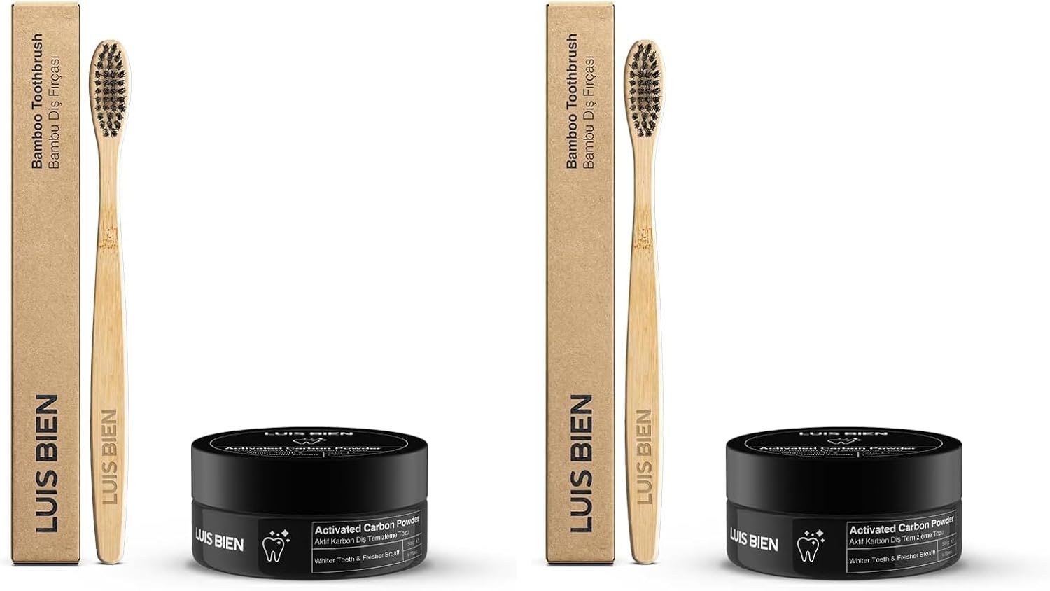 Alternative view of Luis Bien Aktif Karbon Diş Temizleme Tozu 50 gr ve Bambu Diş Fırçası Set (2 paketi)