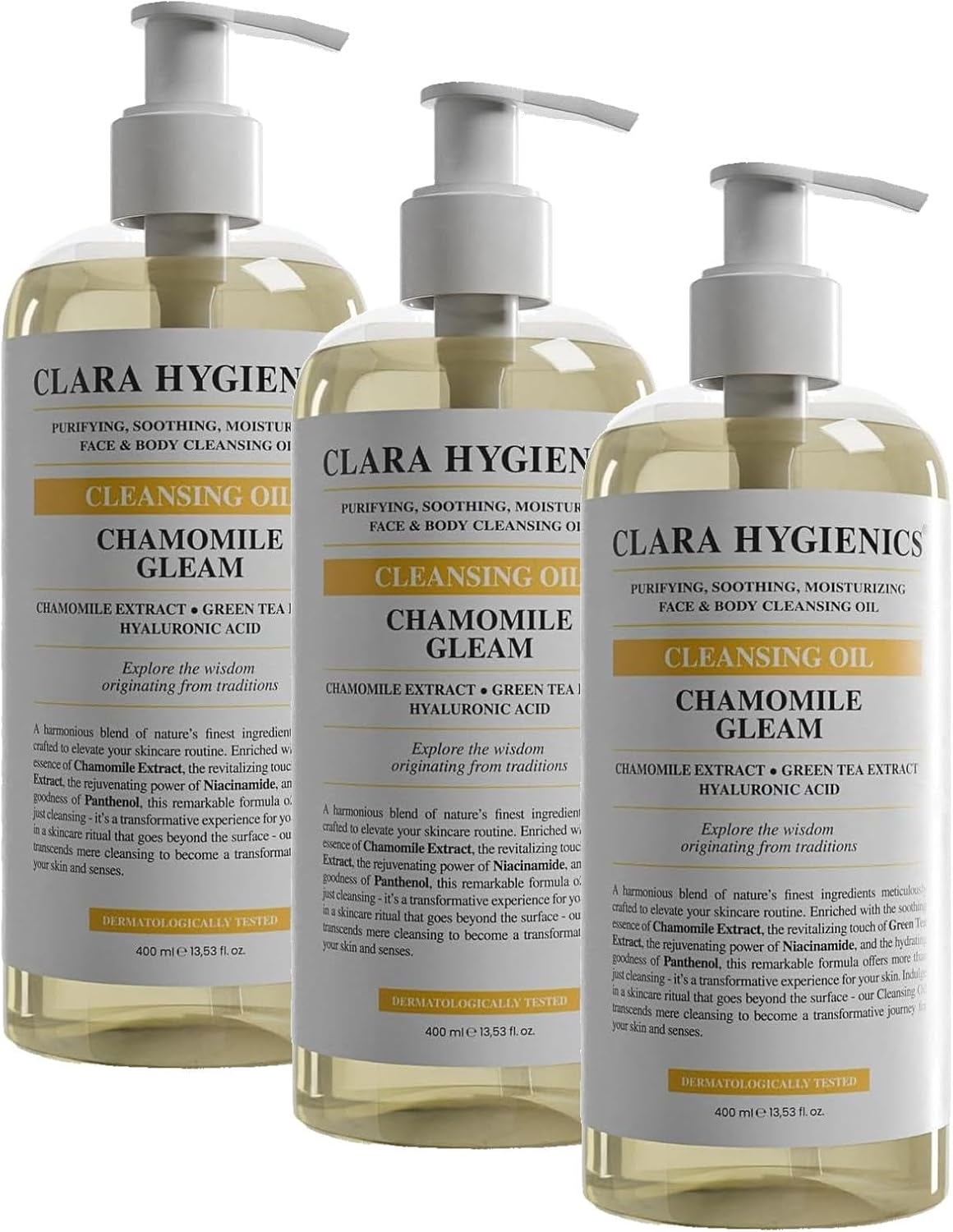 Chamomile Moisturizing -up and Body Cleansing Oil 400ml Temizleme Yağı (3 paketi)