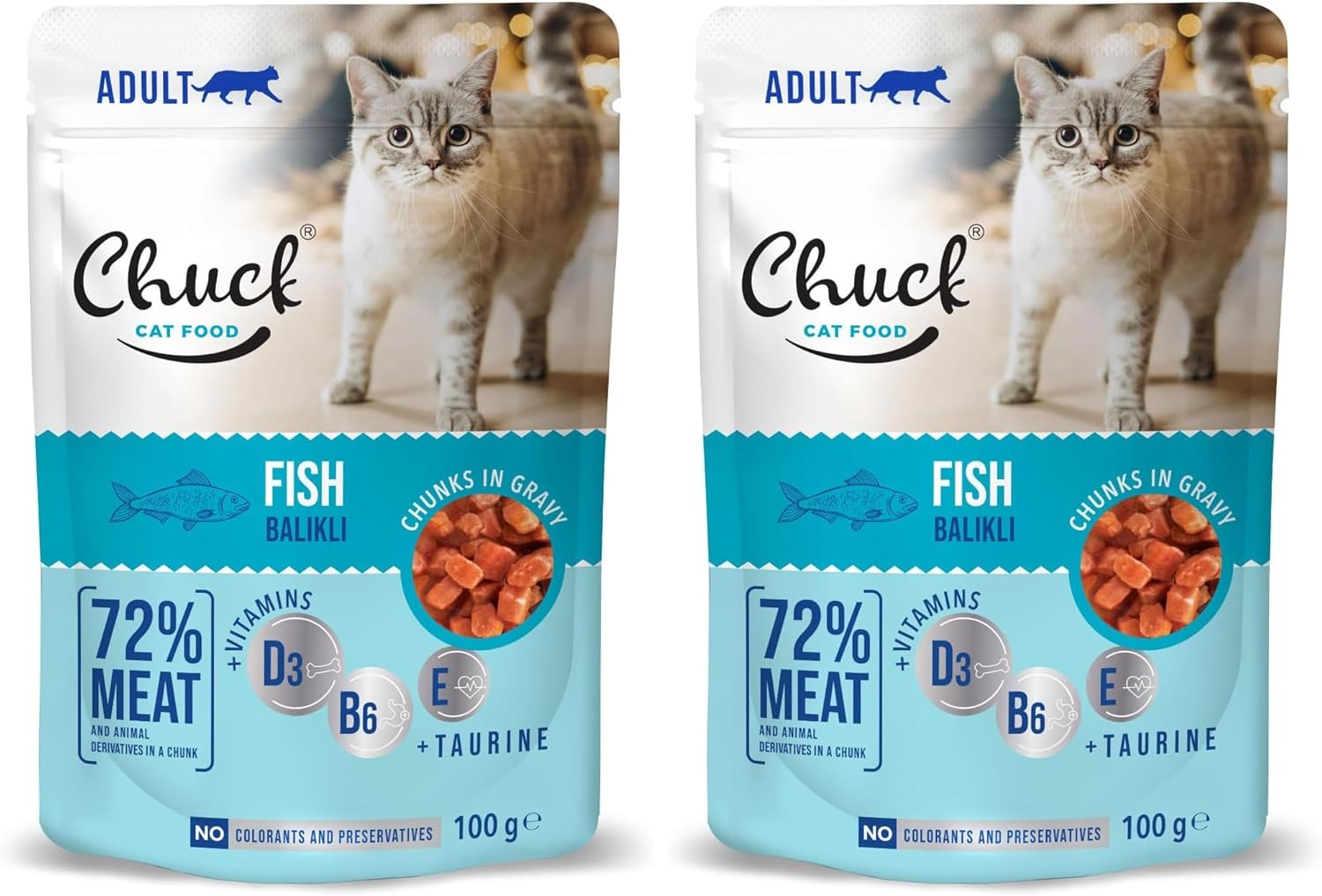 Chuck Pouches, Yetişkin, Balıklı 100 Gr x 24 adet (2 paketi)