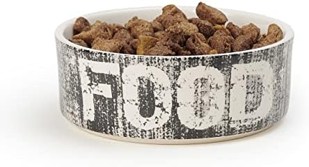 PetRageous Taş Köpek Mama Kabı, 480ml Kapasite, 13,5 cm Çap, Küçük-Orta Köpekler için, Gri (3 paketi)