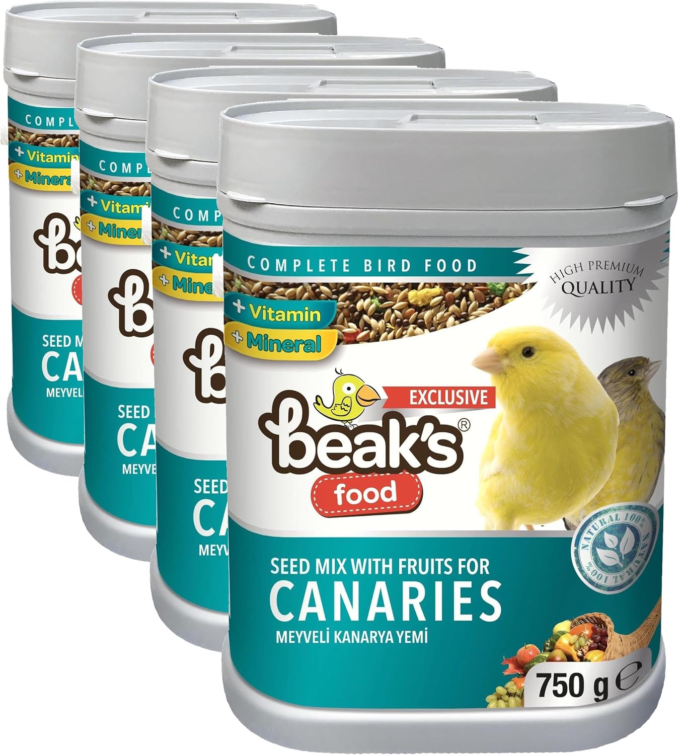 Alternative view of BEAK'S MEYVELİ KANARYA YEMİ 750 gr (4 paketi)