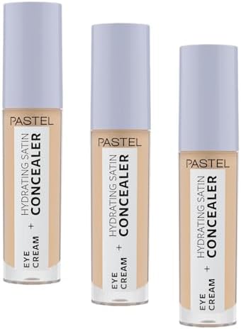 Pastel Eye Cream + Hydrating Satin Concealer - Göz Kremi + Göz Altı Kapatıcısı, 64 Medium Light, 4,3 ml (3 paketi)