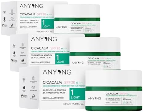 Alternative view of Anyong Cica Tiger Grass Ton Eşitleyici Ve Kızarıklık Karşıtı Krem Light 20 Spf 30 ml Açık Cilt Tonları (3 paketi)