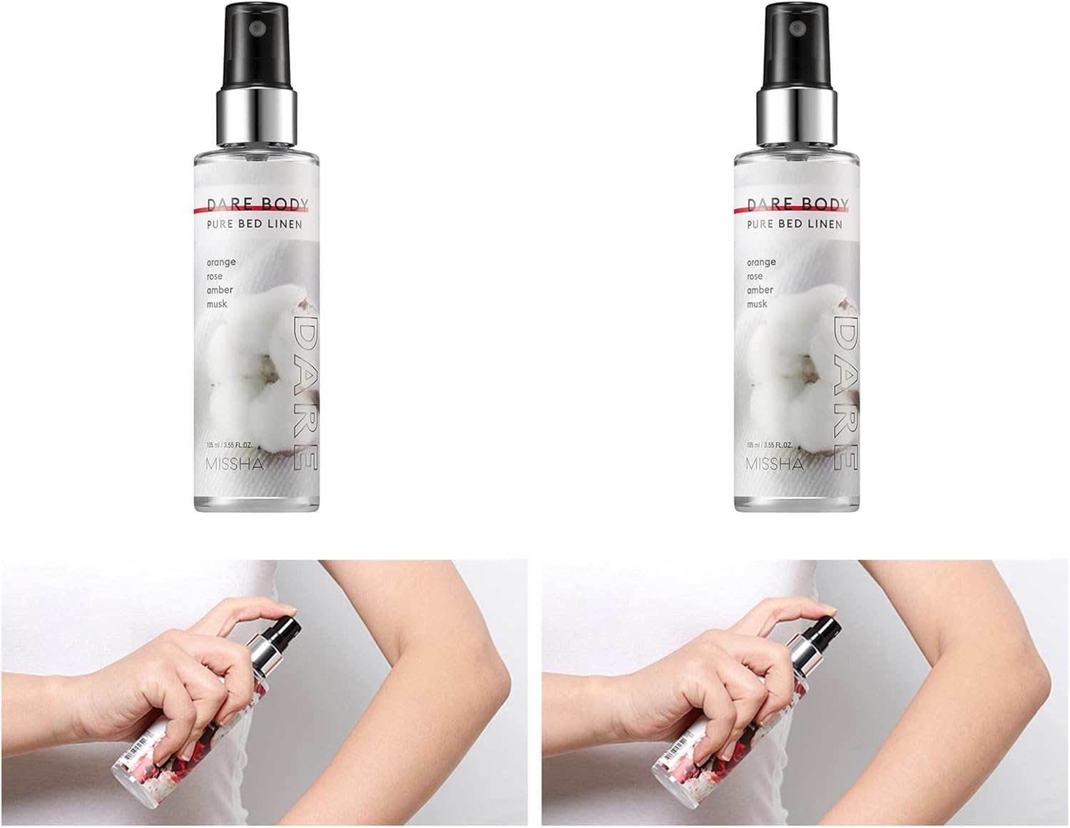Alternative view of Yoğun Esanslı Kalıcı Saç&Vücut Spreyi 105ml Dare Body Mist (Pure Bed Linen) (2 paketi)