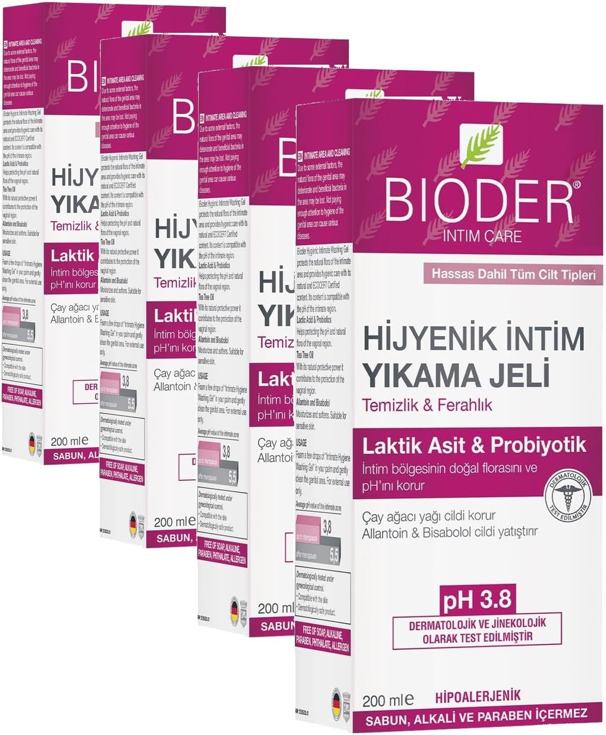 Bioder Hijyenik İntim Yıkama Jeli Hipoalerjenik Tüm Ciltler (1 x 200 mL)