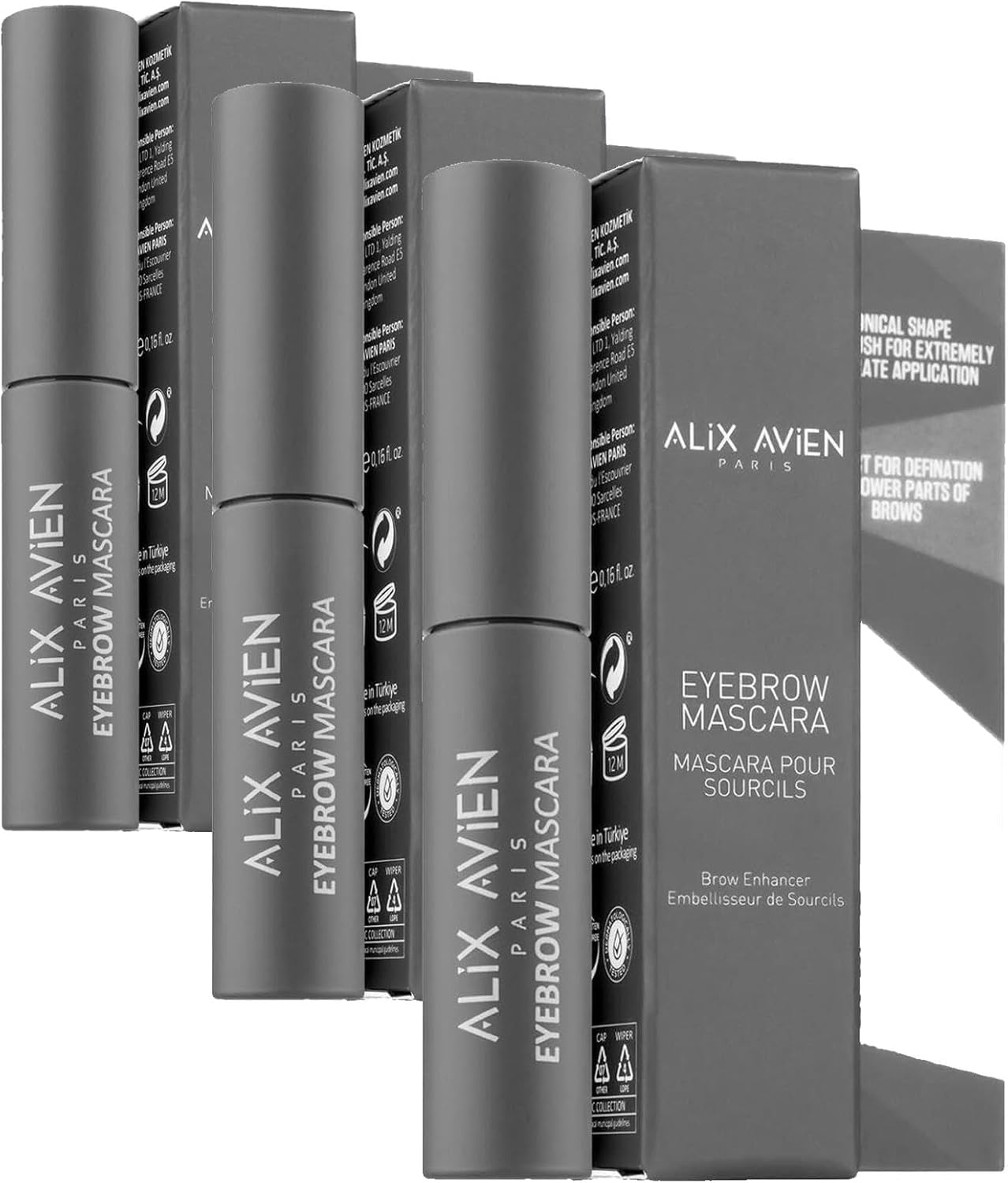 Suya Dayanıklı Kalıcı Etki Yoğun Pigmentli Kahverengi Kaş Sabitleyici Maskara - Eyebrow Mascara 803 (3 paketi)