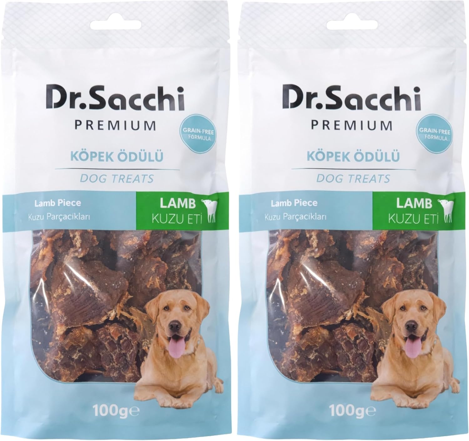 Alternative view of Dr.Sacchi Premium Kuzu Parçacıklı Tahılsız Köpek Ödülü 100 Gr (2 paketi)