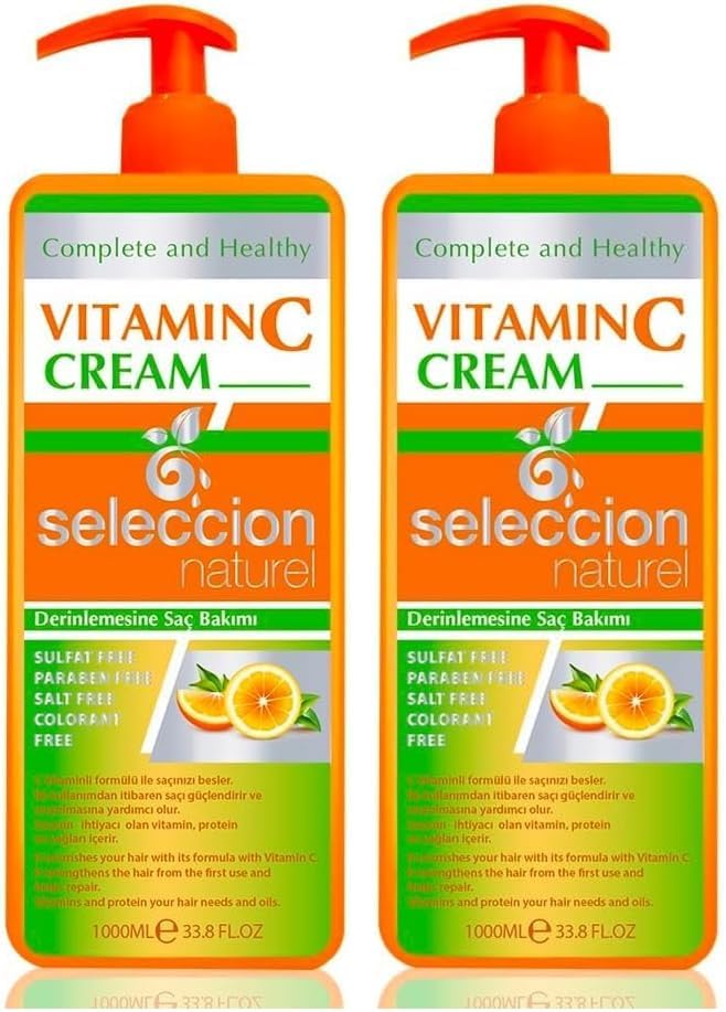 Seleccion Naturel 1000 ml Vitamin C Cream Derinlemesine Saç Bakım Kremi (2 paketi)