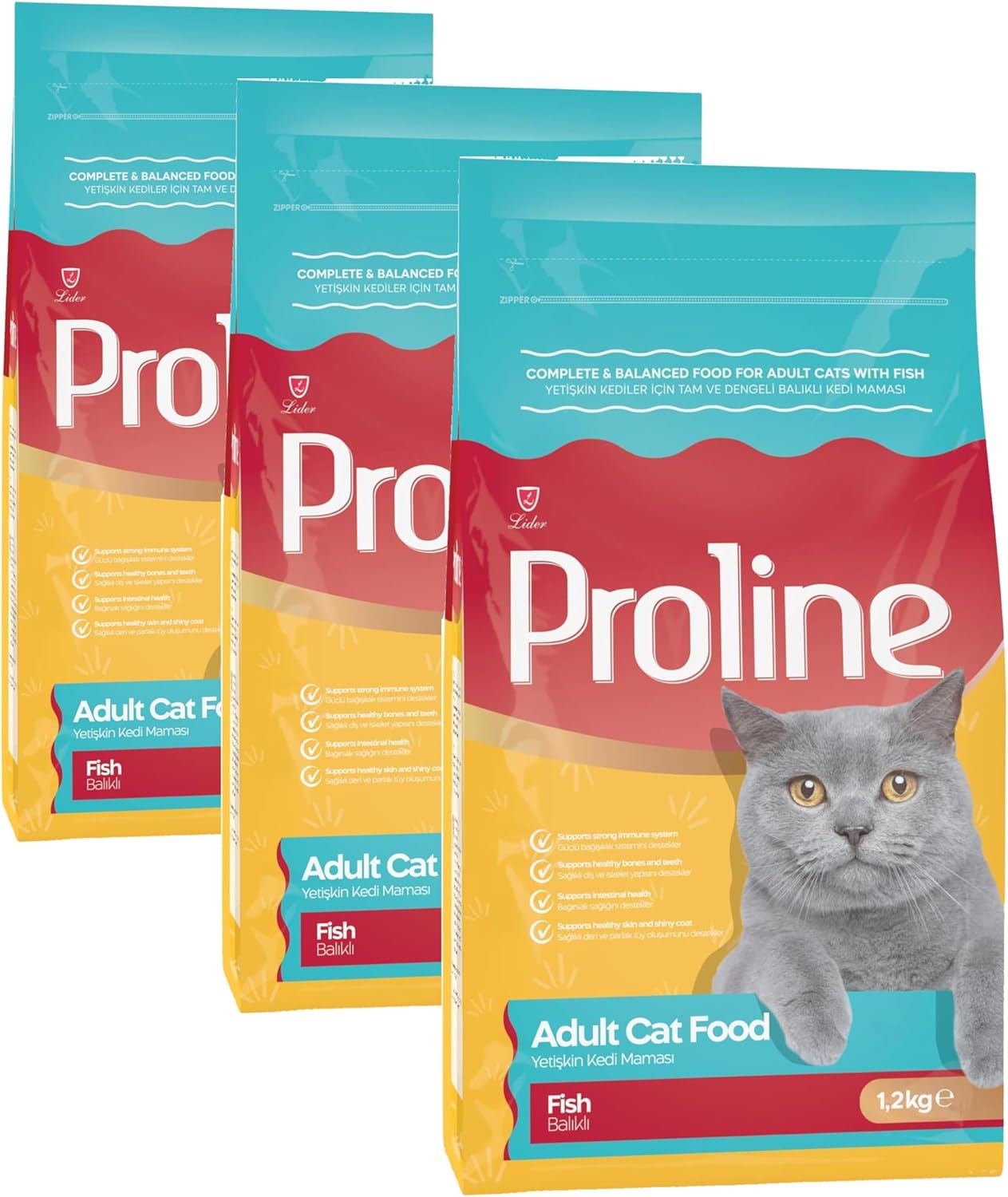 Alternative view of Proline Balıklı Yetişkin Kedi Maması 1.2 KG (3 paketi)