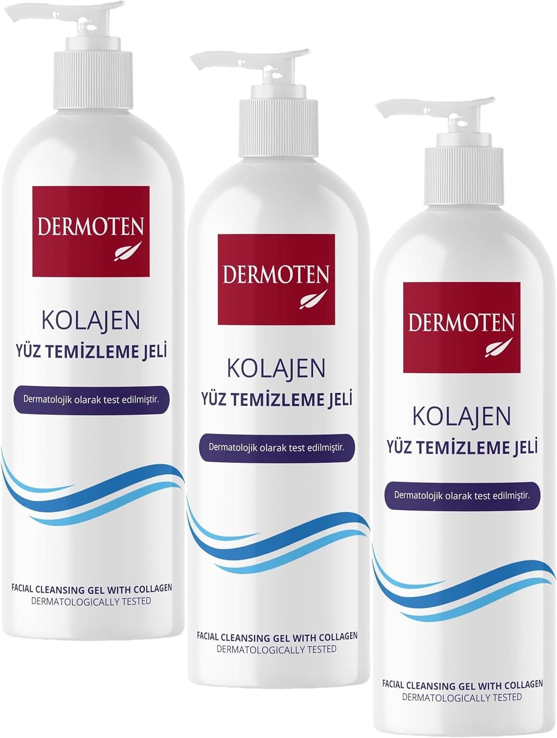 Dermoten Kolajen İçerikli Yüz Temizleme Jeli (3 paketi)