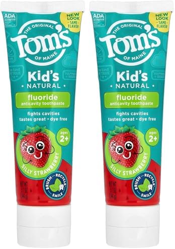 Tom's of Maine Aptal Çilek Çocuk Anticavity Diş Macunu, 5,1 Ons (2 paketi)