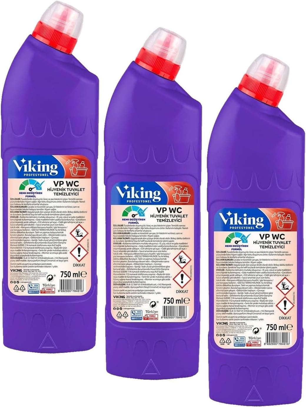 Alternative view of VP WC Cleaner Hijyenik Tuvalet Temizleyici 750 ml (3 paketi)