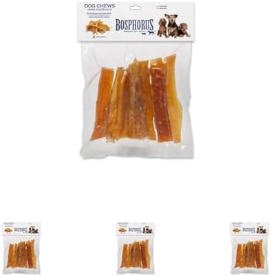 BOSPHORUS Köpek Çiğneme Ödülü, Kurutulmuş Dana Ense Siniri, 120 Gram (4 paketi)