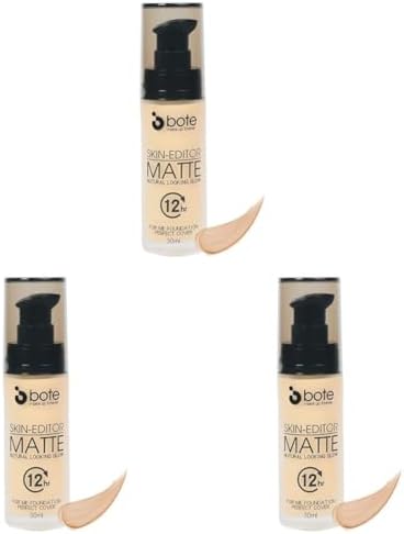 Bote Makeup Skin-Editor Natural Looking Glow For Me Foundation 02 (3 paketi)