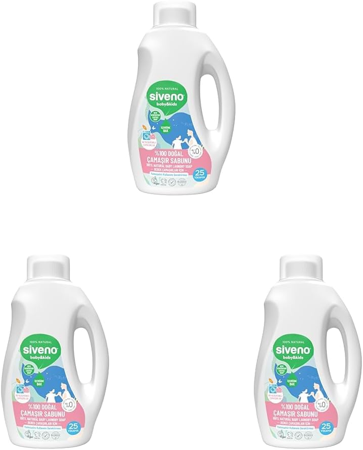 Alternative view of Siveno%100 Doğal Bebek Çamaşır Sabunu Kendinden Yumuşatıcılı Bitkisel Deterjan Konsantre Vegan 750 ml (3 paketi)
