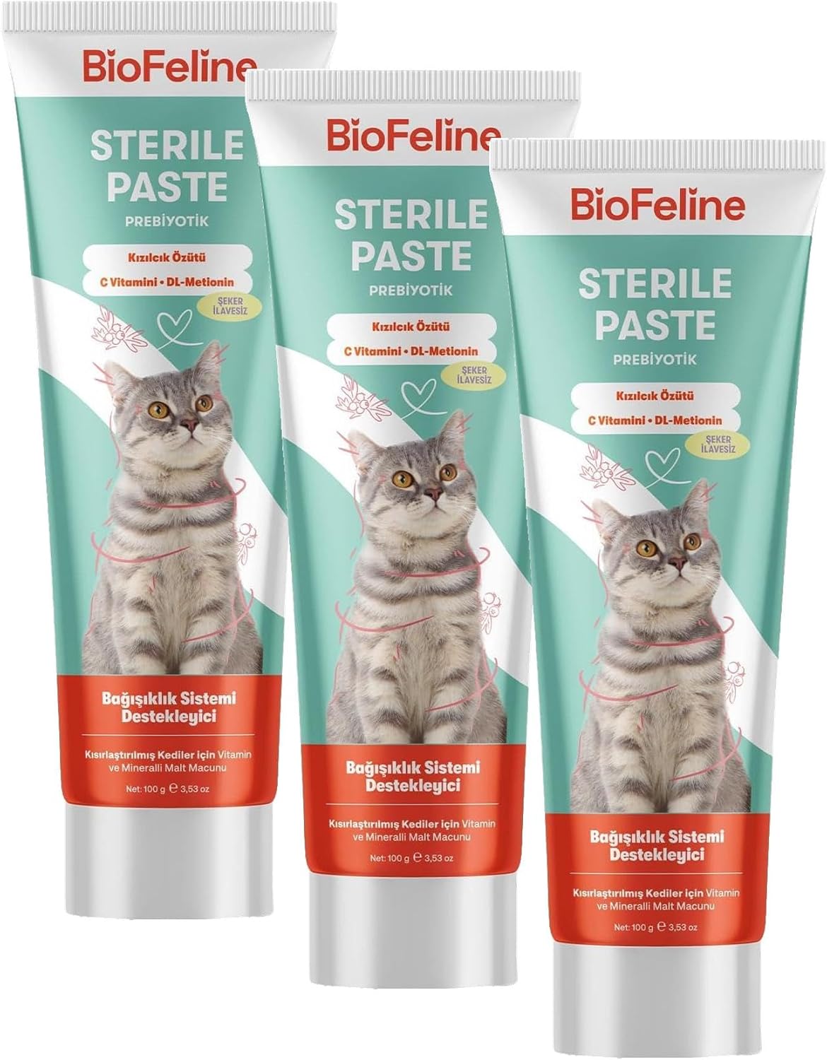 Alternative view of BioFeline Sterile Paste Kısırlaştırılmış Kedilere Özel Multivitaminli Malt Macunu 30 g (3 paketi)