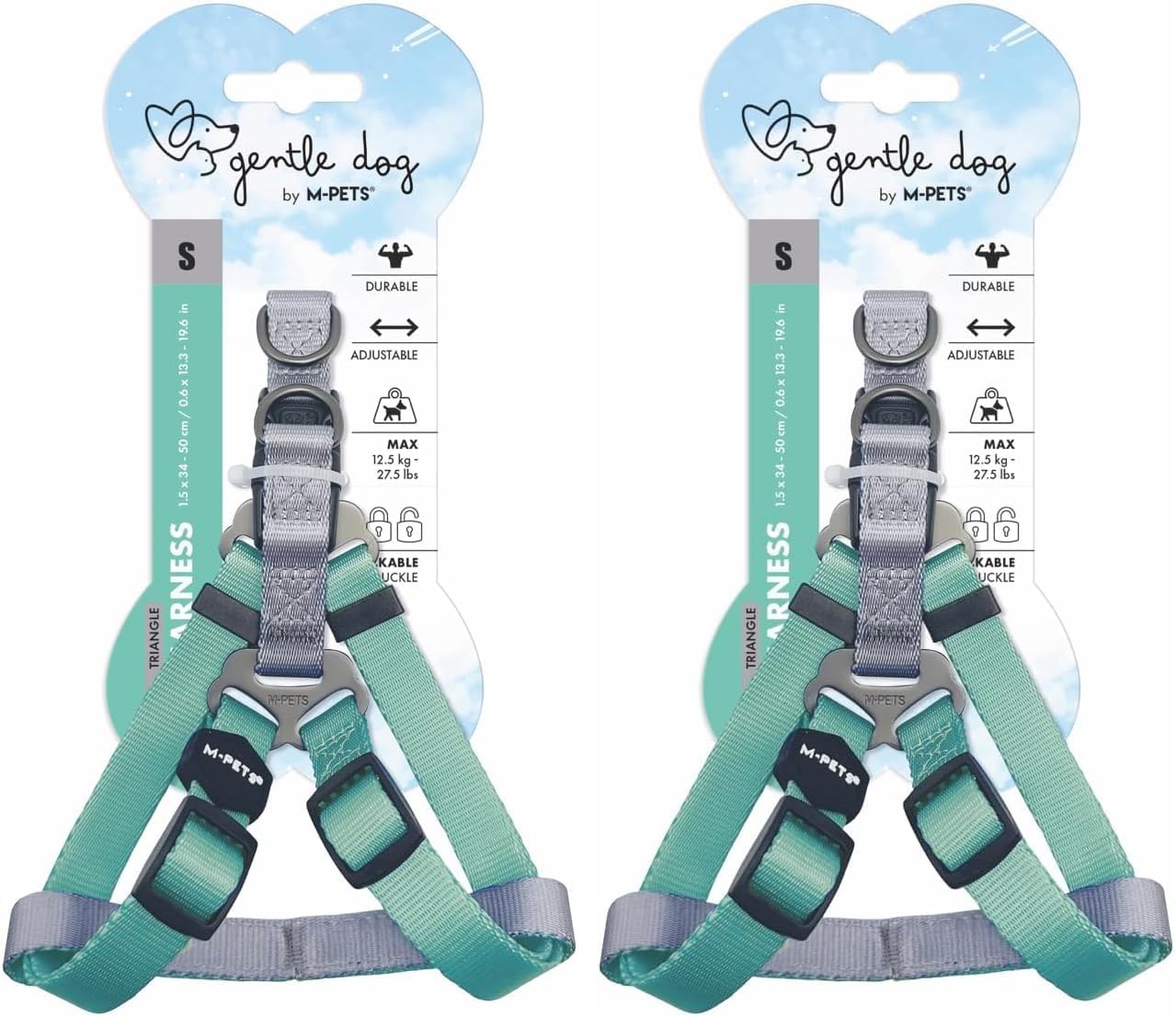 GENTLE DOG TRİANGLE GÖĞÜS TASMASI GREEN (S) (2 paketi)