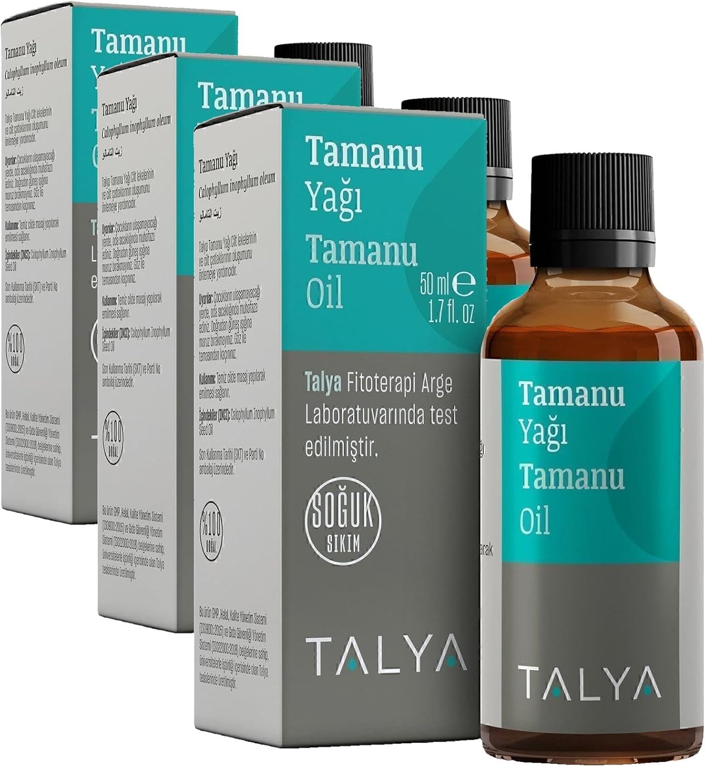 Alternative view of Tamanu Yağı, Soğuk Sıkım,%100 Saf Ve Doğal, 50 ml (3 paketi)