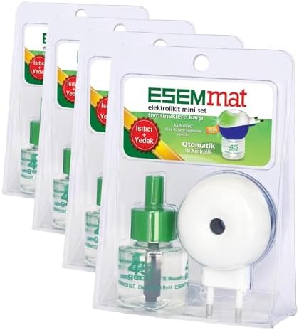 Esemmat Elektrolikit Mini Set Isıtıcı + Likit, Sivrisineklere Karşı Etkili (4 paketi)