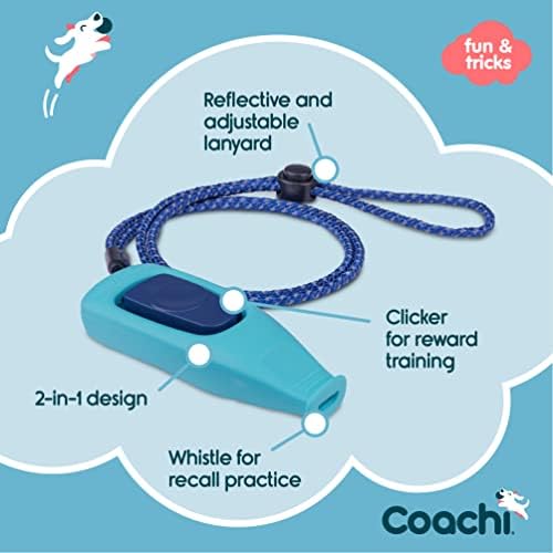 of Animals, Coachi Whizzclick, 2'si 1 Arada Kombine Klik Ve Düdük, 41112A, Açık Mavi/Lacivert (2 paketi)