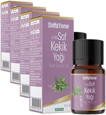 Shiffa Kekik Yağı 5 ml –%100 Saf İçilebilir Uçucu Yağ – Antiseptik, Doğal Bağışıklık Desteği ve Sindirimi Destekler – Soğuk Buhurdanlık ve Cilt Bakımına Uygun (4 paketi)
