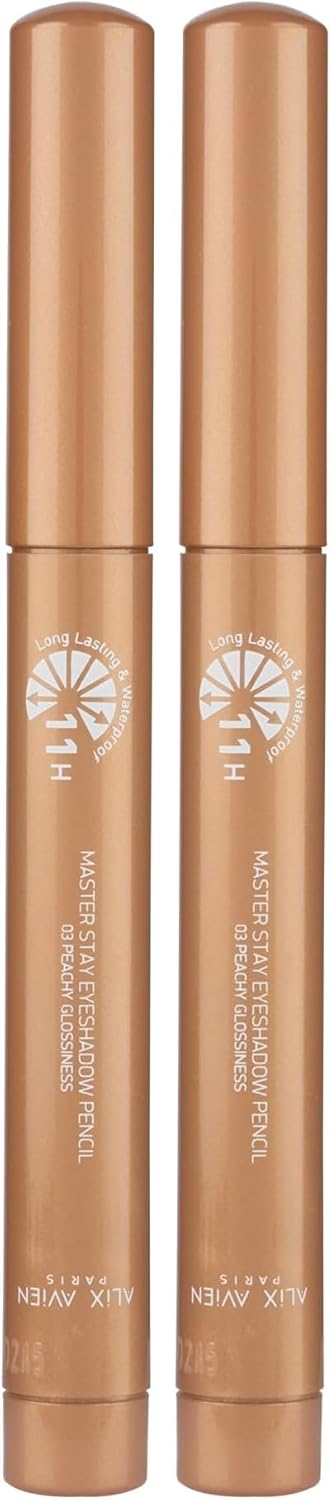 Alix Avien Suya Dayanıklı 11 Saat Kalıcı Yoğun Pigmentli Kremsi Göz Kalem Farı 03 Peachy Gloss (2 paketi)