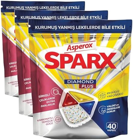 Alternative view of Asperox Sparx Plus 40'lı Bulaşık Makinesi Deterjanı (3 paketi)