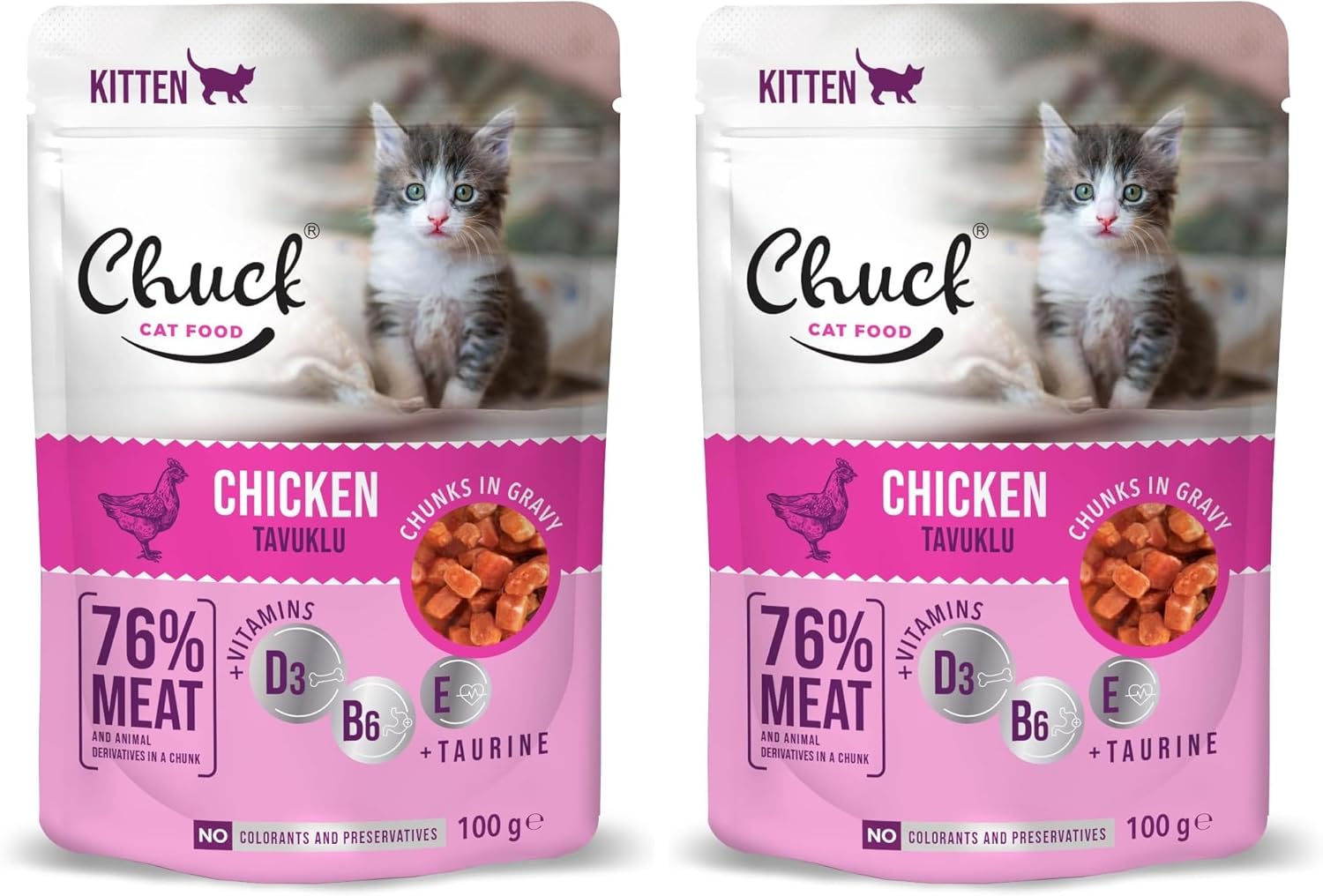Alternative view of Chuck Pouches, Yavru, Tavuklu 100 Gr x 24 adet (2 paketi)