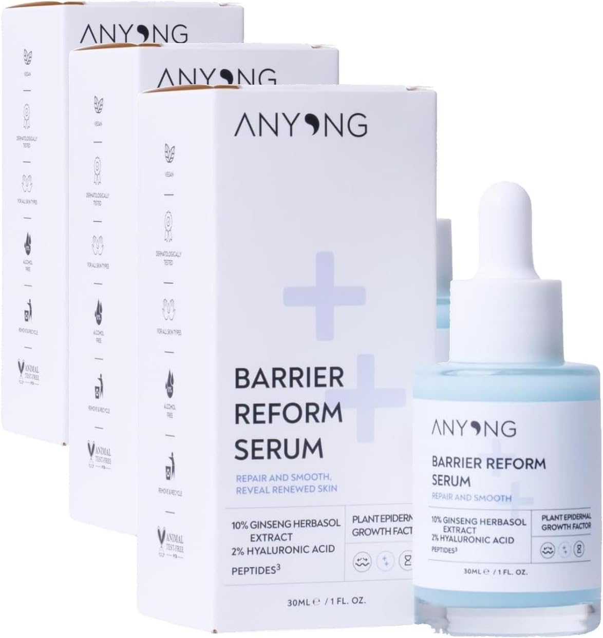 Alternative view of Anyong Bariyer Onarıcı, Kırışıklık ve Yaşlanma Karşıtı Serum (Hyalüronik Asit & Peptit & Seramid & Ginseng) (3 paketi)