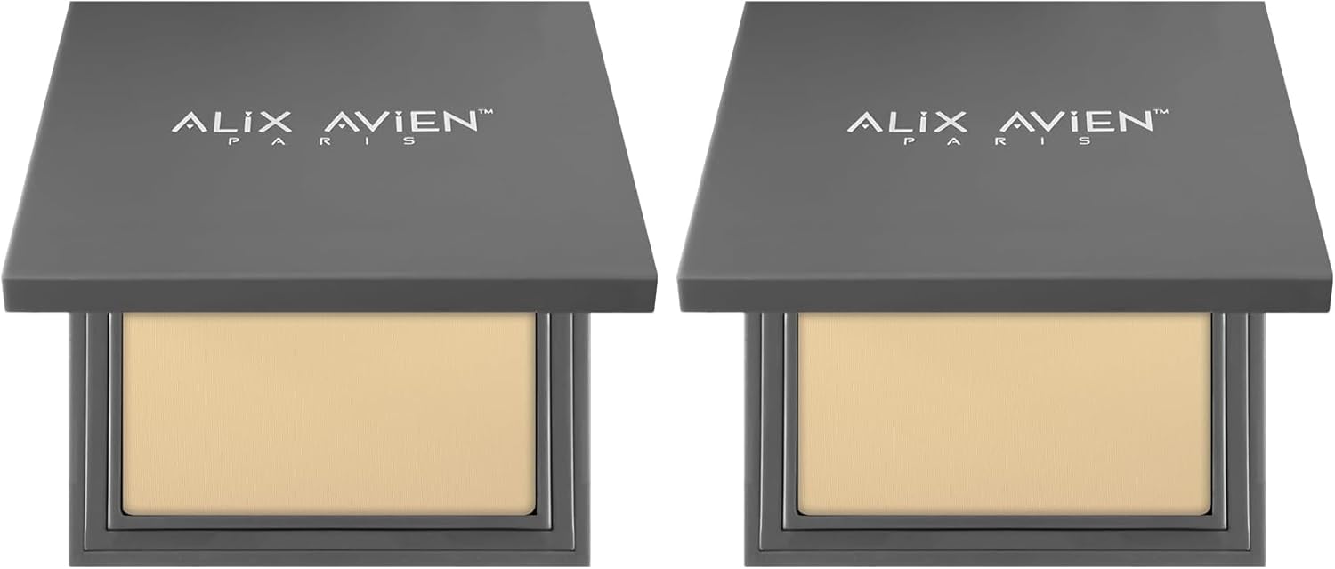 Kompakt Pudra - 12 Saate Kadar Kalıcılık - Soğuk-nötr Cilt Alt Tonu - Compact Powder 06 Creamy (2 paketi)